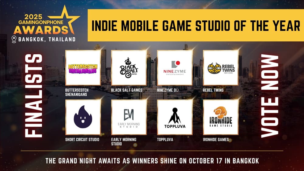 GamingonPhone Awards 2025 - Indie Mobile Game Studio Of The Year