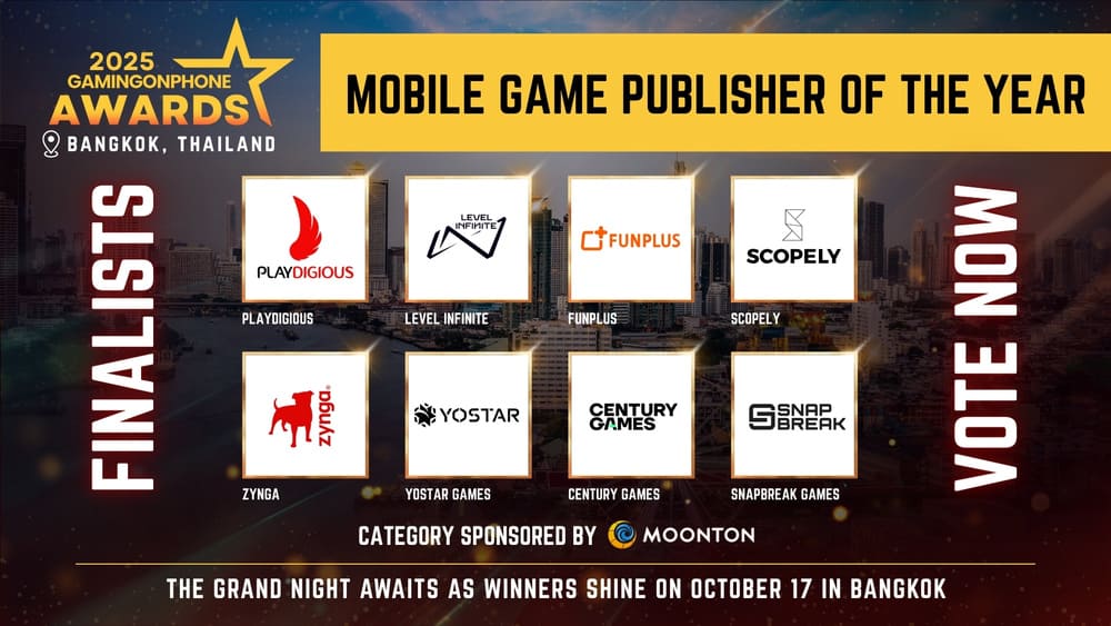 GamingonPhone Awards 2025 - Mobile Game Publisher Of The Year