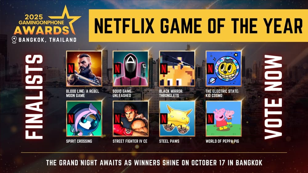 GamingonPhone Awards 2025 - Netflix Game Of The Year